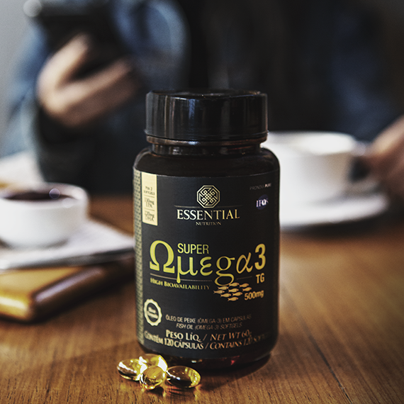 Super Omega 3 TG 120 cápsulas 500mg 30 doses Essential Nutrition
